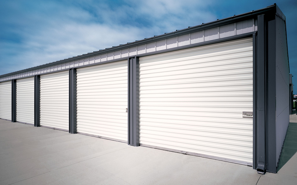Roll-up doors at a loading dock